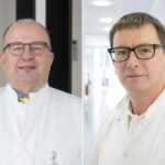 Thomas Geske (Ärztlicher Leiter der Klinik für Gefäßchirurgie) und Rainer Thiele (Leitender Oberarzt der Klinik für Neurologie)